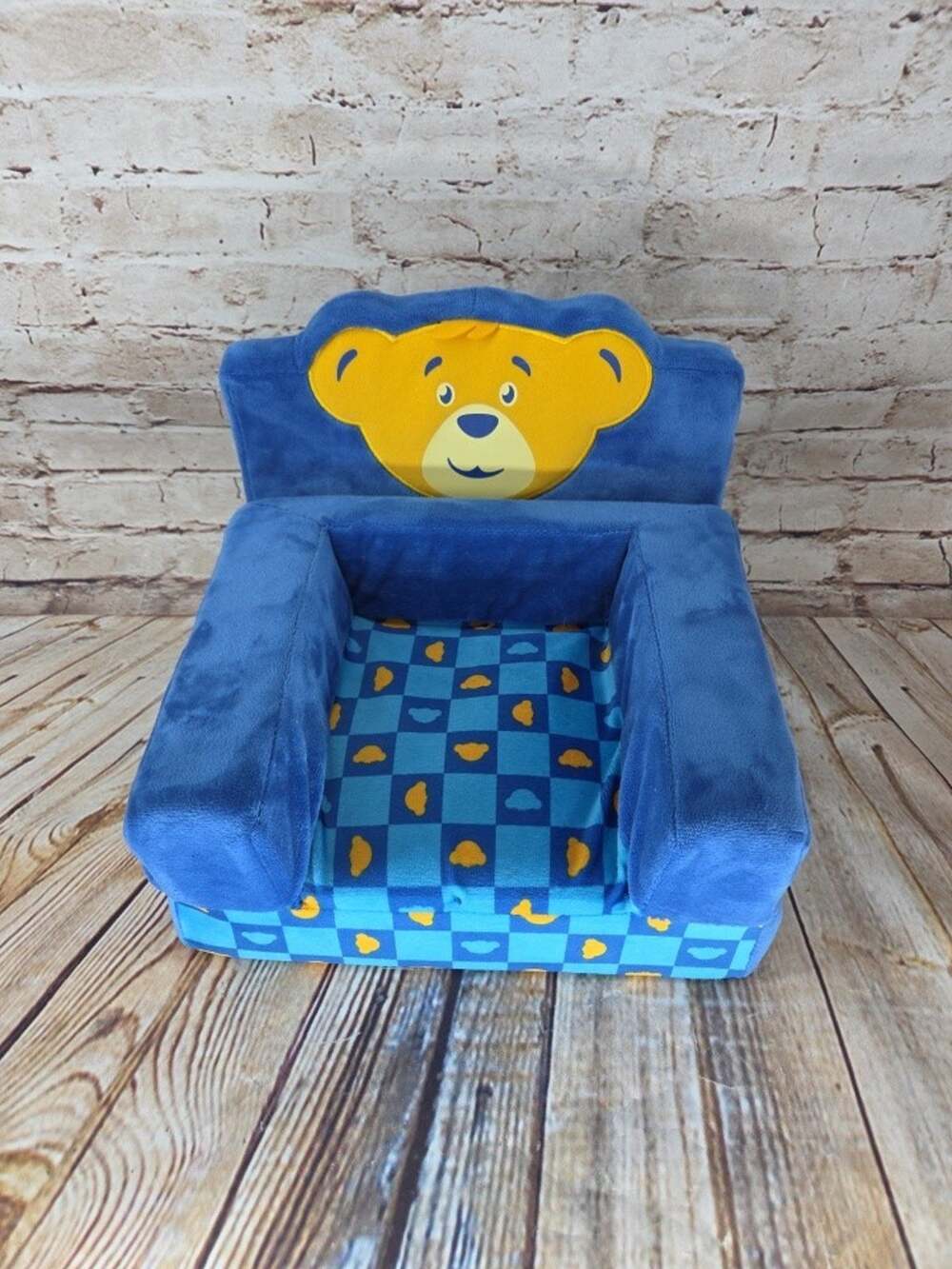 Blue Bulid A Bear convertible stuffed chair plush sofa bed For Plush Toy